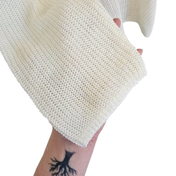 Part Two Etrona Linen Knit White Long Sleeve Sweater Sz L - Picture 3 of 9